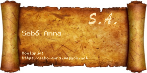Sebő Anna névjegykártya